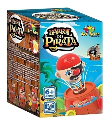 Brinquedo Barril Pula Pirata Pequeno Grande Diversão Crianças