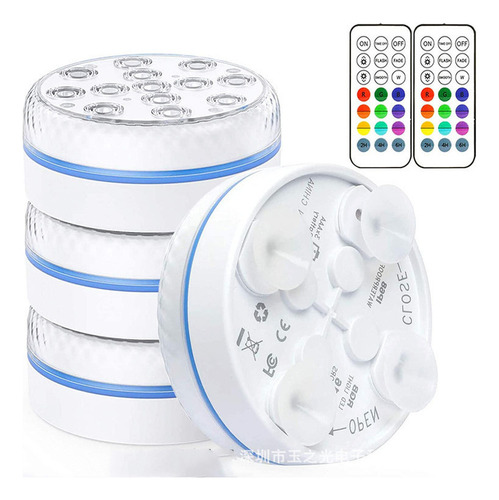 J 4pcs Luz De Piscina Recargable Por Usb, Lámpara Decorativa