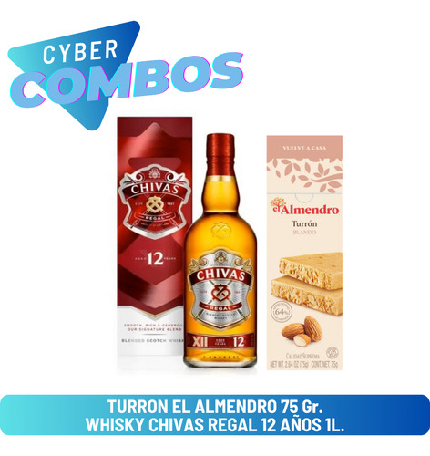 Whisky Chivas Regal 12 Años 1 Litro Combo Premium