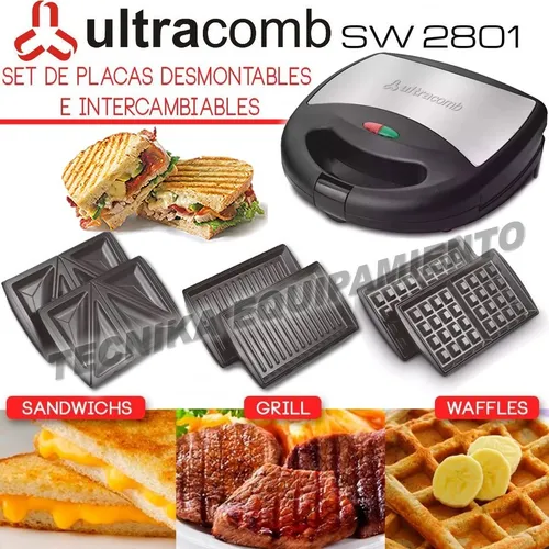 Sandwichera Eléctrica 3 en 1 SW-2801 - Ultracomb