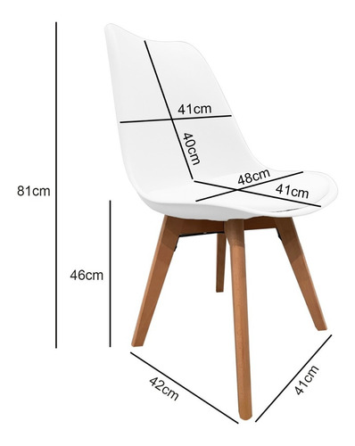 Imagen 2 de 7 de Silla Tulip Comedor/escritorio Refuerzo Metal Blanca X4