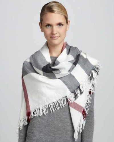 Pashima Burberry Scarf Check Merino Wool Original Usada