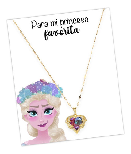 Collar Princesa Elsa Corazon De Amor 