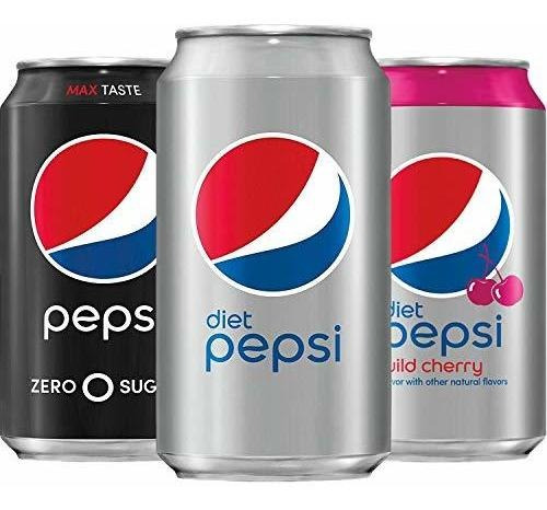Pepsi Pack Zero: Diet Pepsi/cereza Salvaje/zero Sugar, 12 Oz, 18 Uds