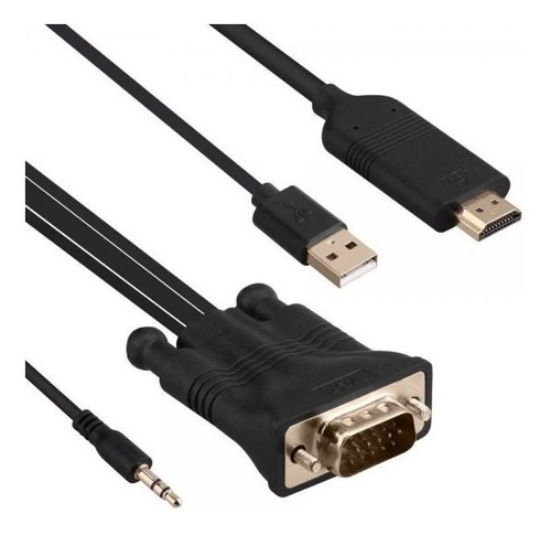 Cable Adaptador Vga A Hdmi Con Cable Audio 3.5mm 1.8m Otn-51