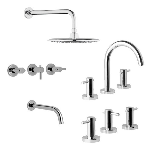 Juego Grifería Hydros Zen Lever Baño Lavatorio Duchon Bidet