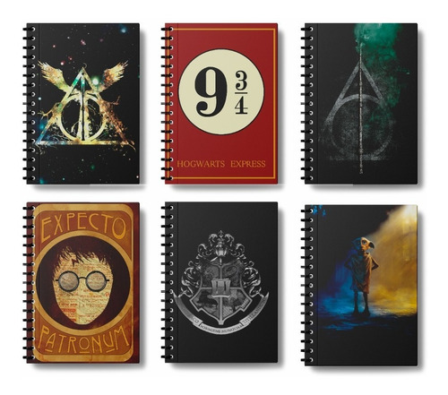 6 Adesivos Capa Caderno Prático Bruxo Personagens Hp Potter