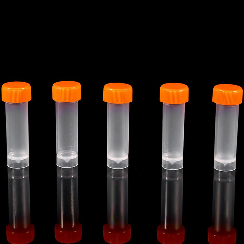 50pcs 5 ml plástico Frozen tubos de ensayo Tubo de muestra con tapones de rosca de calibración para experimento científico 