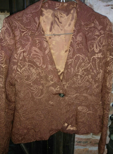 Chaqueta Blazer Saco En Brocato De Seda Marca Milenium T.42 