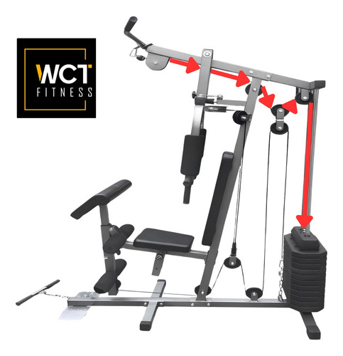 Conjunto Cabo De Aço Estação De Musculação Wct Puxador Alto