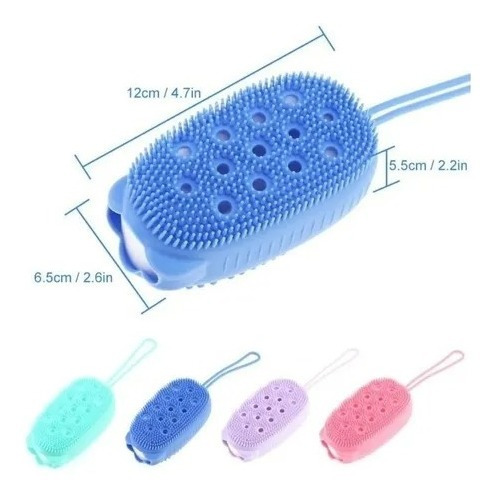 Imagen 4 de 7 de Esponja Baño Burbujas Silicona Exfoliación Ducha Limpiador