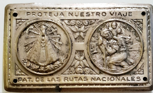 Placa Medalla Auto Camino Virgen De Lujan San Cristobal 