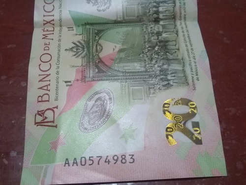 Billete 20 Pesos Aa Y Moneda 20 Pesos Veracruz
