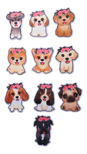 Aplique Pra Roupa- Cachorrinhos Fofos Kit Com 10 Unidades