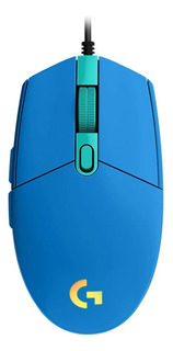 Mouse gamer de juego Alámbrico Logitech G Series Lightsync G203 azul