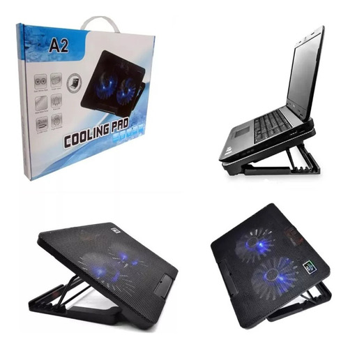 Mesa Cooler Para Laptop Con Base Dos Ventiladores Modelo A2