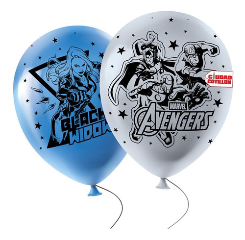 Globo Personaje Avengers Marvel 12 Pul X 6 - Ciudad Cotillón