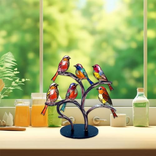 Decoración Mesa Pájaros Acrílico Estatua Coloridos Ornamento