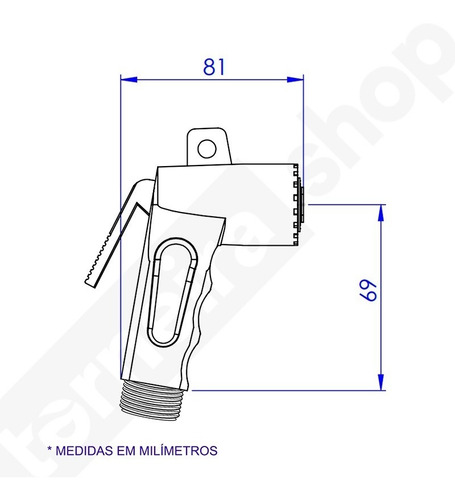 Ducha Higienica Completa Registro 1/4 Volta Flexível Gatilho