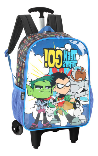 Mochila Jovens Titãs Rodinhas Infantil Dc Comics Is41251tg Cor Azul Desenho Do Tecido Titans