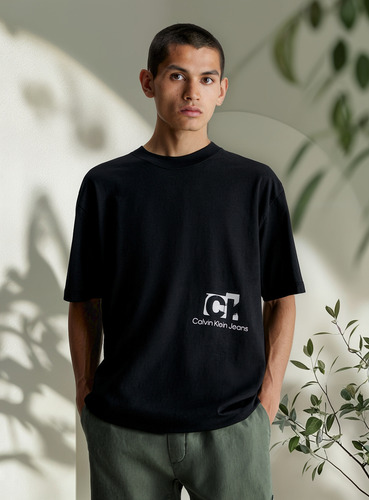 Polera Connected Layer Negro Beh Calvin Klein