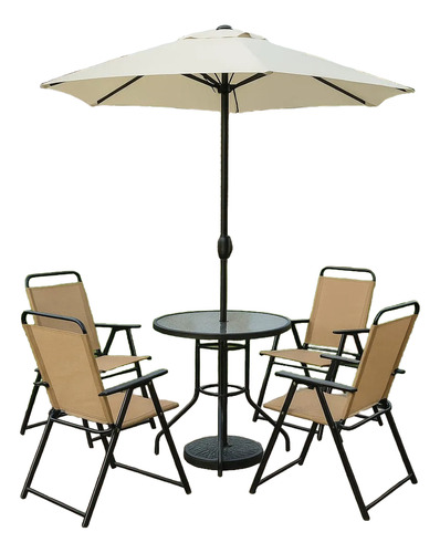 Juego De Jardín Desayunador Singapur 6 Piezas Beige