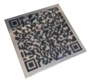 Kit 30 Placas 4x4cm Aço Inox Qr Code Cardápio Pix Site Insta