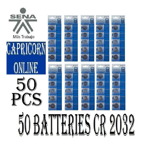 50 Batería Pila Cr2032 Litio 3v Pack