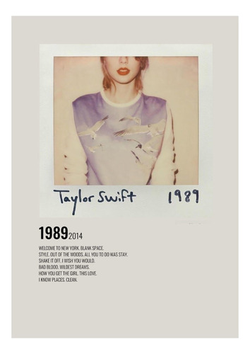 Póster Taylor Swift Albúm 1989 Estilo Retro Vintage 2014 Fan