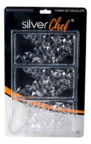 Forma De Chocolate Tablete Geodo Silverchef Ft393 Cor Branco