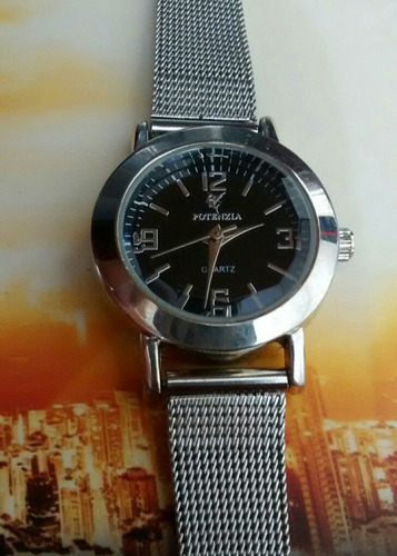 Relógio Feminino Prateado Delicado Lindo E Elegante