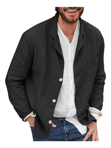 Chaqueta Tipo Blazer De Lino Para Hombre, Elegante, Casual,