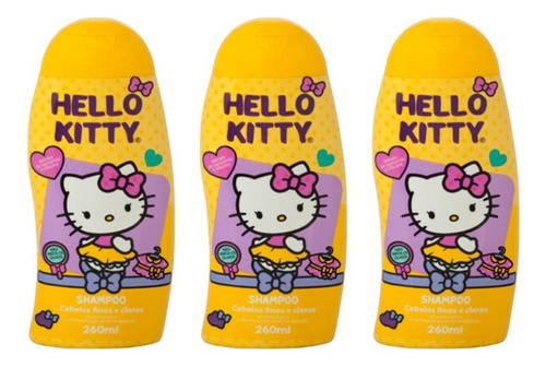 Shampoo Cia Da Natureza Hello Kitty Finos E Claros 260ml-3un