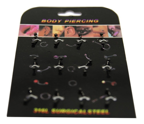 Piercing Microbanana Ac Anodiz Negro 1,2x8-10x3mm 1disp 12un