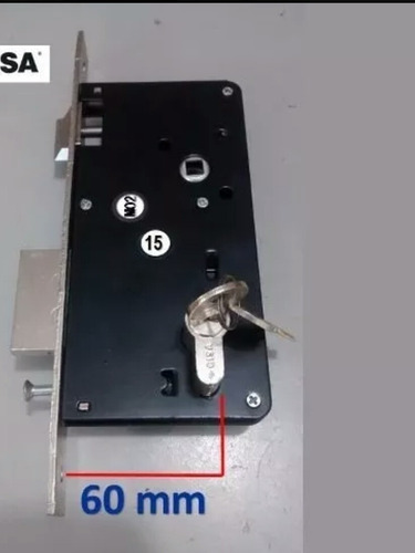 Cerradura De Embutir 60mm Con Cilindro 3 Llave