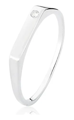 comprar Anel Sinete Em Prata Legitima 925 Delicado Com Zirconia