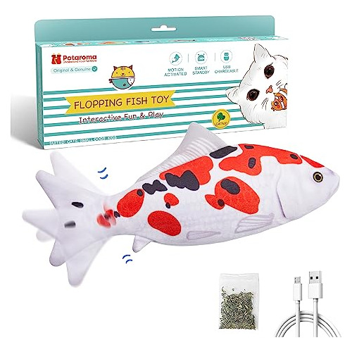 Potaroma Floppy Fish Cat Toy, Juguete Interactivo De Pez Flo