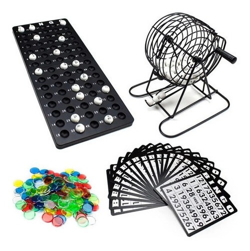 Set De Bingo Lota Completo Incluye Tombola Fichas Pelotas