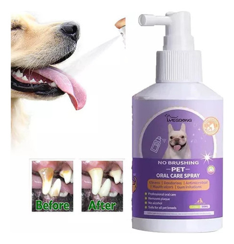 2 Unidades De Spray De Limpieza Dental Para Perros Y Gatos