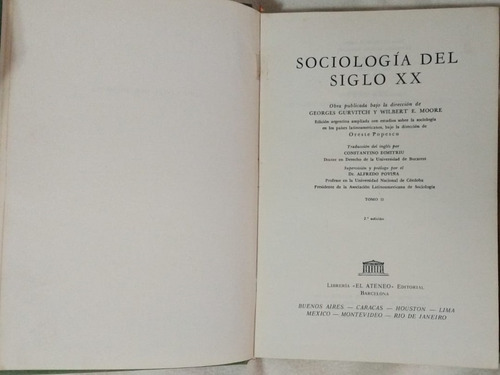 Sociología Del Siglo Xx - Tomo 2 - Gurvitch, Moore
