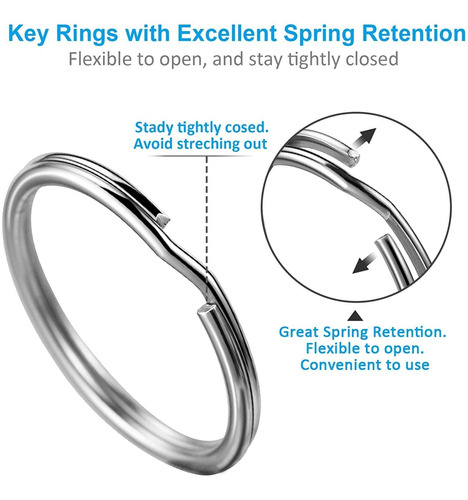 Yhyz Split Key Ring Circle Assorted, Keyring Durable In 5 Si