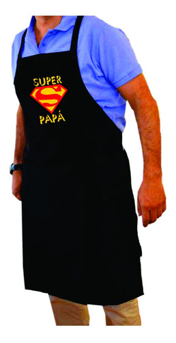 Delantal Logo Super Papá- Regalo Día Del Padre