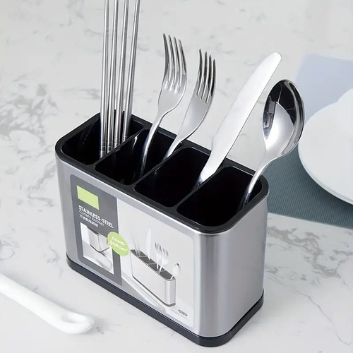 Escurridor De Cubiertos Organizador Utensilios Acero Platead