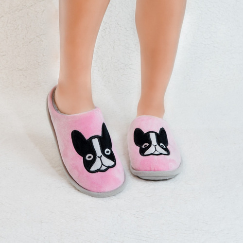 Pantuflas De Bulldog Frances Niños Y Adultos Confortables