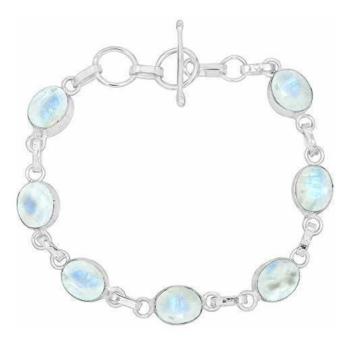 Pulsera Piedra De Luna Para La Mujer Mamá Esposa 925 Joyería