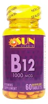 Comprar Vitamina B12 Cianocobalamina 1000mcg  60 Tabletas 