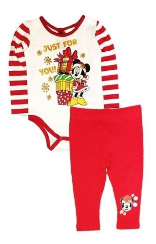 Pañalero Con Leggings Navideño Para Bebe Niña Minnie