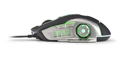 Imagem 2 de 4 de Mouse Gamer Multilaser 2400dpi Preto Grafite Led Verde Mo269