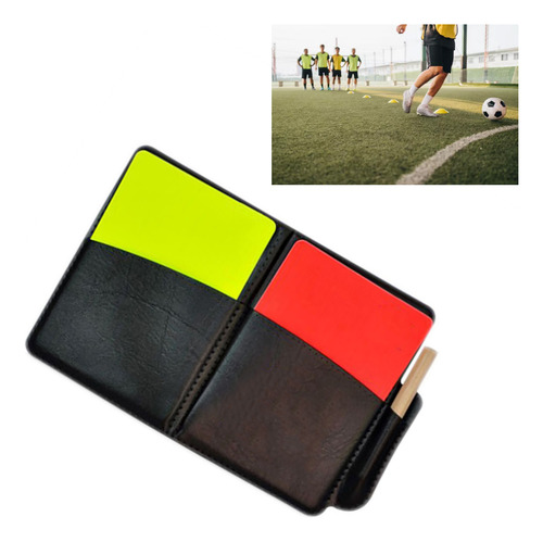 Tarjetas De Arbitro X2 Con Tarjeta Anotacion Y Lapiz Referee