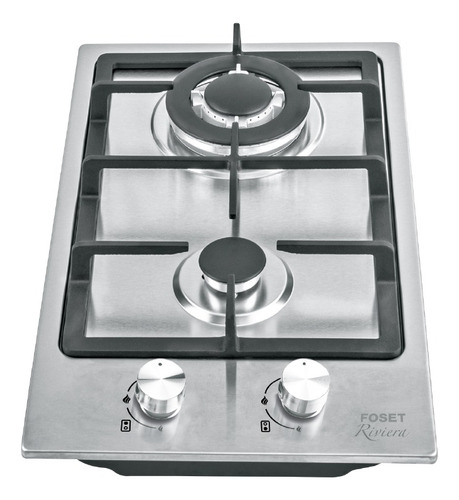 Parrilla De Gas Empotrable Foset Pae-302ga Acero Inox 2 Quem Color Gris